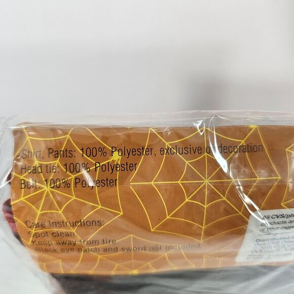 Spooky Village Adult OS Pirate Gasparilla Costume Set, Striped Pants, Head Tie - Picture 3 of 4